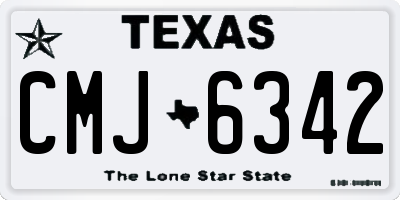 TX license plate CMJ6342