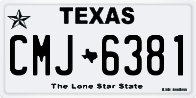 TX license plate CMJ6381