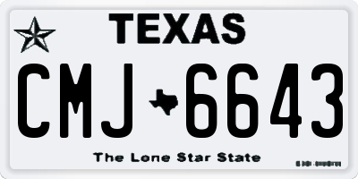 TX license plate CMJ6643