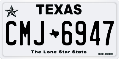 TX license plate CMJ6947