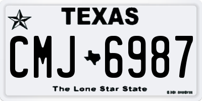 TX license plate CMJ6987