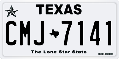 TX license plate CMJ7141