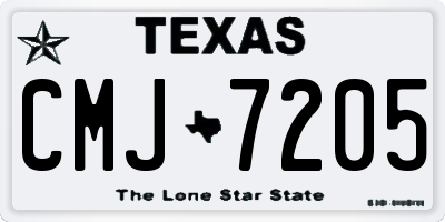 TX license plate CMJ7205