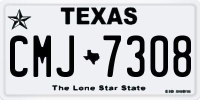 TX license plate CMJ7308