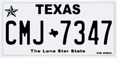 TX license plate CMJ7347