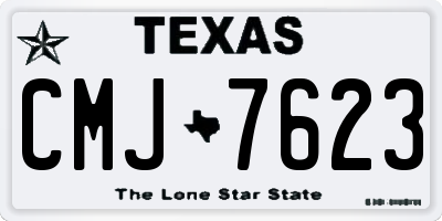 TX license plate CMJ7623