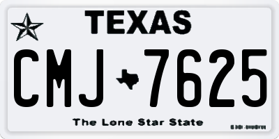 TX license plate CMJ7625