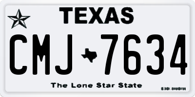 TX license plate CMJ7634
