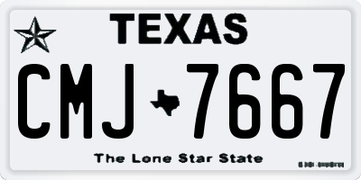 TX license plate CMJ7667