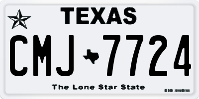 TX license plate CMJ7724