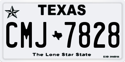 TX license plate CMJ7828