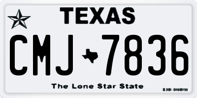 TX license plate CMJ7836