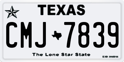TX license plate CMJ7839