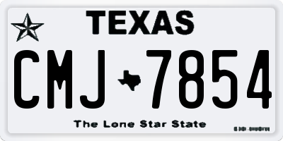 TX license plate CMJ7854