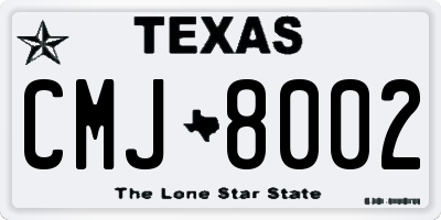 TX license plate CMJ8002