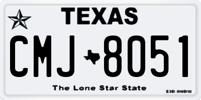 TX license plate CMJ8051