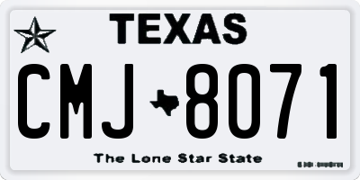 TX license plate CMJ8071