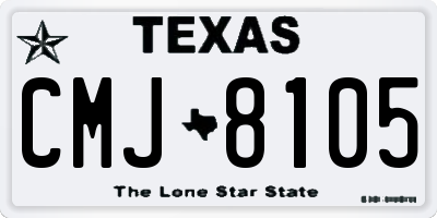 TX license plate CMJ8105