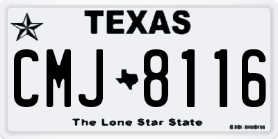 TX license plate CMJ8116