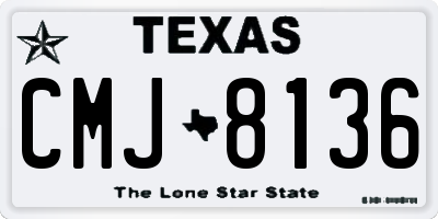 TX license plate CMJ8136