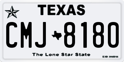 TX license plate CMJ8180