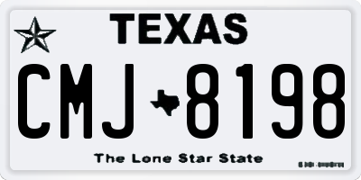 TX license plate CMJ8198