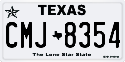 TX license plate CMJ8354