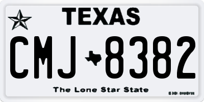 TX license plate CMJ8382