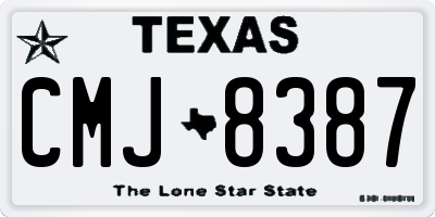 TX license plate CMJ8387