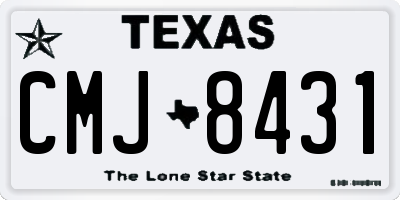 TX license plate CMJ8431