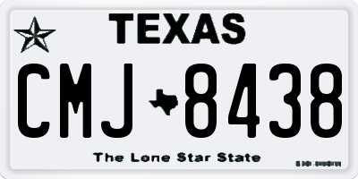 TX license plate CMJ8438