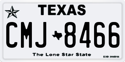 TX license plate CMJ8466