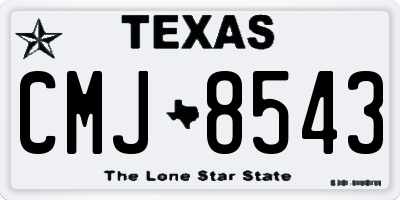 TX license plate CMJ8543