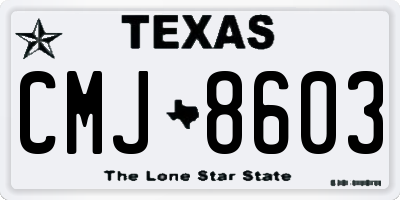 TX license plate CMJ8603
