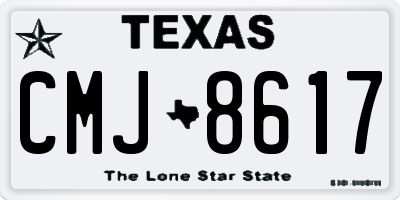 TX license plate CMJ8617