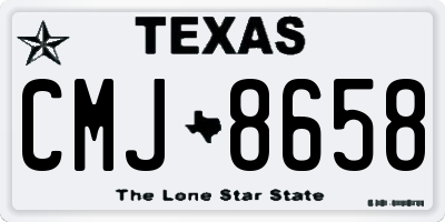 TX license plate CMJ8658