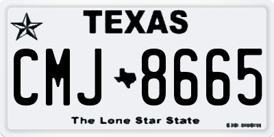 TX license plate CMJ8665