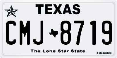 TX license plate CMJ8719