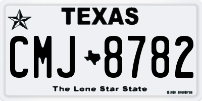 TX license plate CMJ8782
