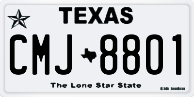 TX license plate CMJ8801