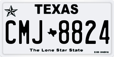 TX license plate CMJ8824