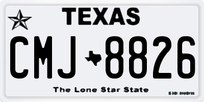 TX license plate CMJ8826