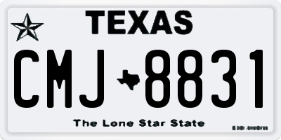 TX license plate CMJ8831
