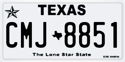 TX license plate CMJ8851