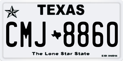 TX license plate CMJ8860