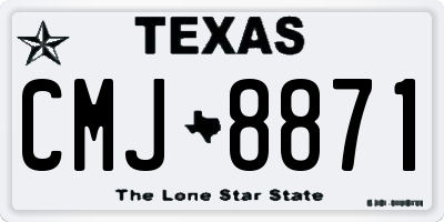TX license plate CMJ8871