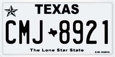 TX license plate CMJ8921