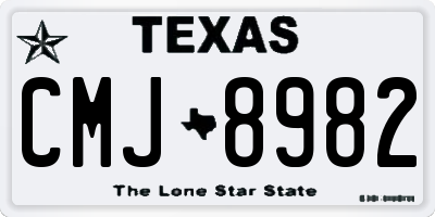 TX license plate CMJ8982