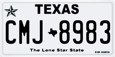 TX license plate CMJ8983
