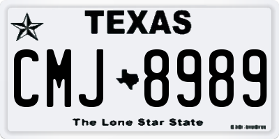 TX license plate CMJ8989